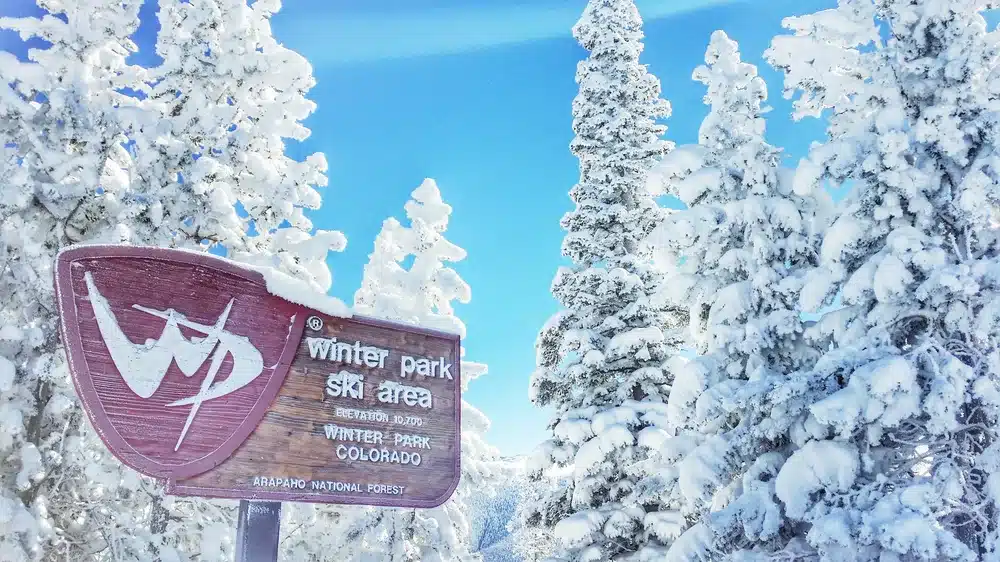 Winter Park Resort Blue Sign